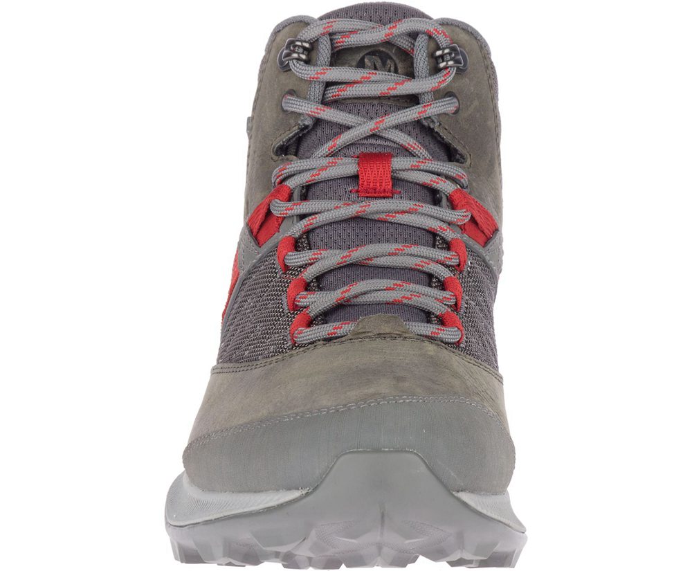 Merrell Vandrestøvler Herre - Zion Mid Waterproof - Grå/Rød - JBH851409
